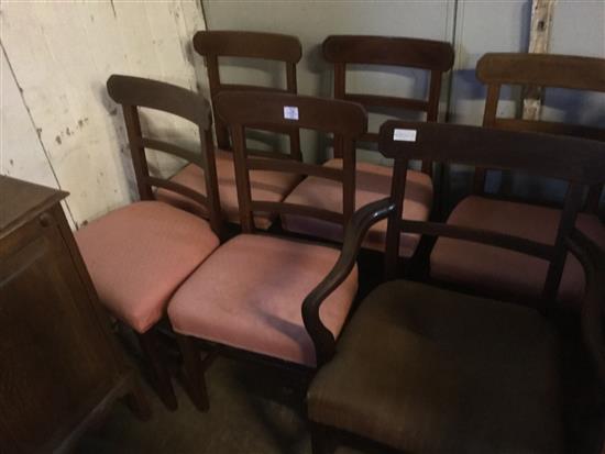 6 inlaid mahogany dining chairs